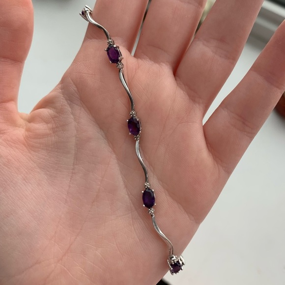 Sterling silver amethyst bracelet - Picture 1 of 4